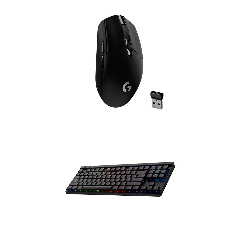Logitech G305 Lightspeed Wireless Gaming Mouse, Hero Sensor, 12,000 DPI, Lightweight, 6 Programmable Buttons, 250h Battery, On-Board Memory, Compatible with PC, Mac - Black