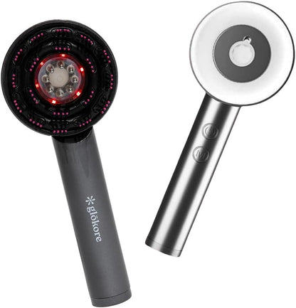 GLOKORE 3-in-1 Red Light Therapy Scalp Massager with Oil Applicator — Electric Hair Growth Device, Vibrating Kneading Massage & Built-in Serum Chamber, Cordless Scalp Care Brush for Men & Women