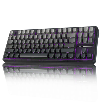 AULA F75 Pro Wireless Mechanical Keyboard,75% Hot Swappable Custom Keyboard with Knob,RGB Backlit,Pre-lubed Reaper Switches,Side Printed PBT Keycaps,2.4GHz/USB-C/BT5.0 Mechanical Gaming Keyboards