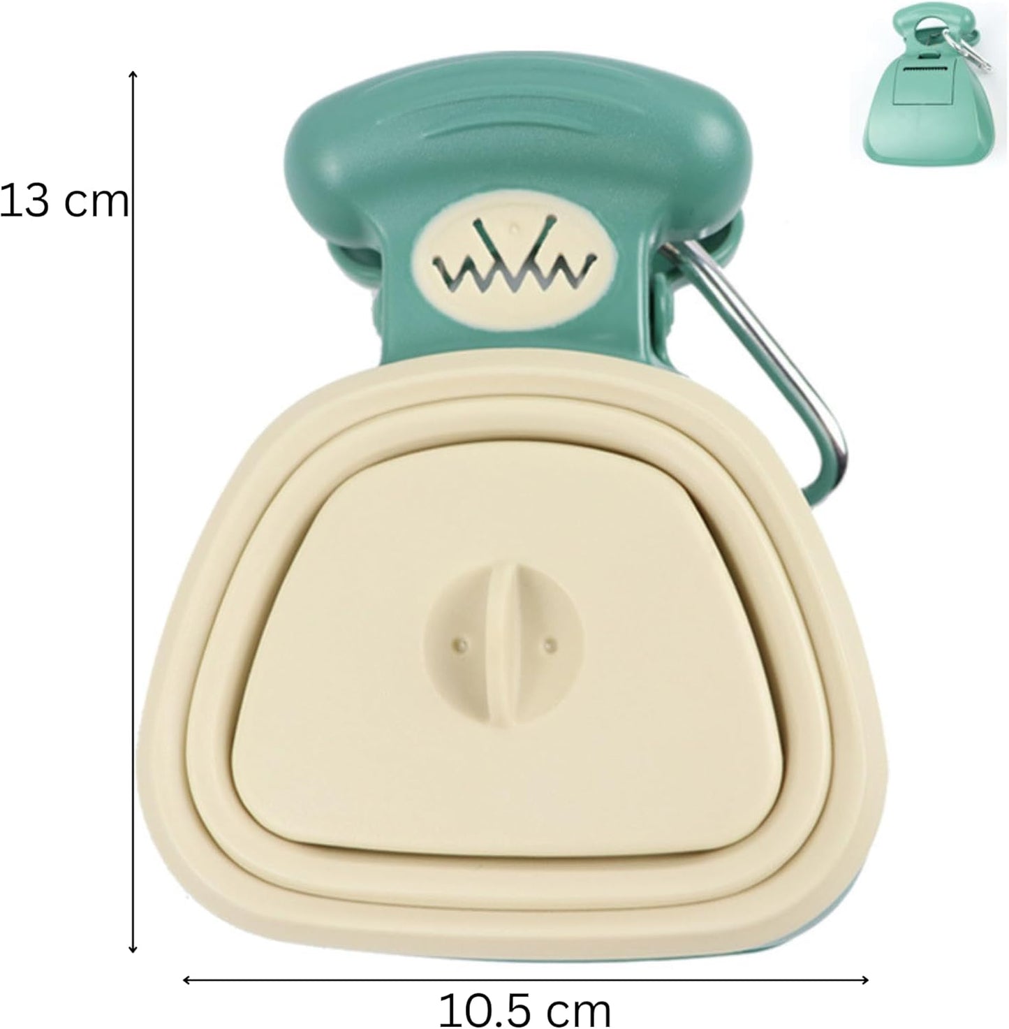 Dog Pooper Scooper with Waste Bag Dispenser – Small Size, Portable, Lightweight, One-Hand Operation, Leak-Proof, Durable Pet Waste Scooper (Green)