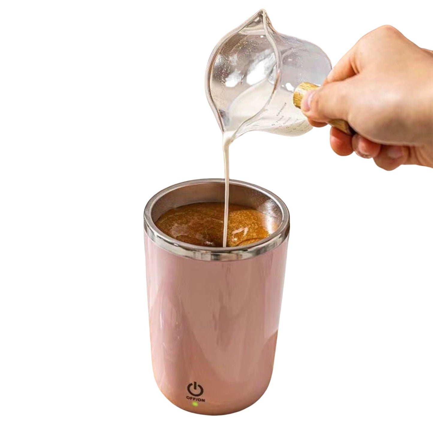 Self Stirring Mug, Electric Automatic Stirring Coffee Cup with 304 Stainless Steel, Rechargeable Travel Mug for Hot/Cold Drinks, Perfect for Coffee, Tea, Hot Chocolate, Office & Home Use(white)