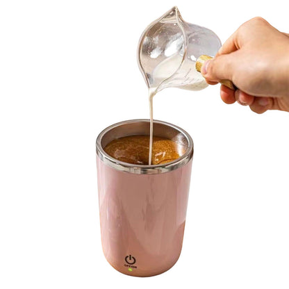 Self Stirring Mug, Electric Automatic Stirring Coffee Cup with 304 Stainless Steel, Rechargeable Travel Mug for Hot/Cold Drinks, Perfect for Coffee, Tea, Hot Chocolate, Office & Home Use(white)