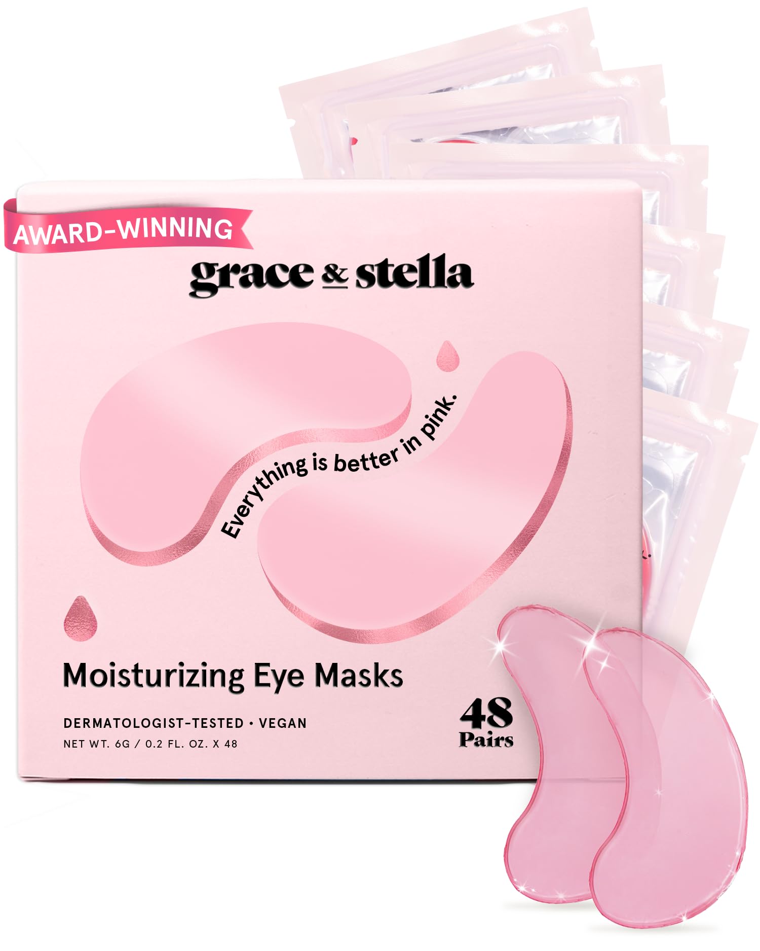 grace & stella Award Winning Under Eye Mask - Birthday Gifts for Women - Gel Eye Patches for Dark Circles, Puffy Eyes, Undereye Bags - Mothers Day Gifts for Mom - Vegan Self Care (24 Pairs, Gold)