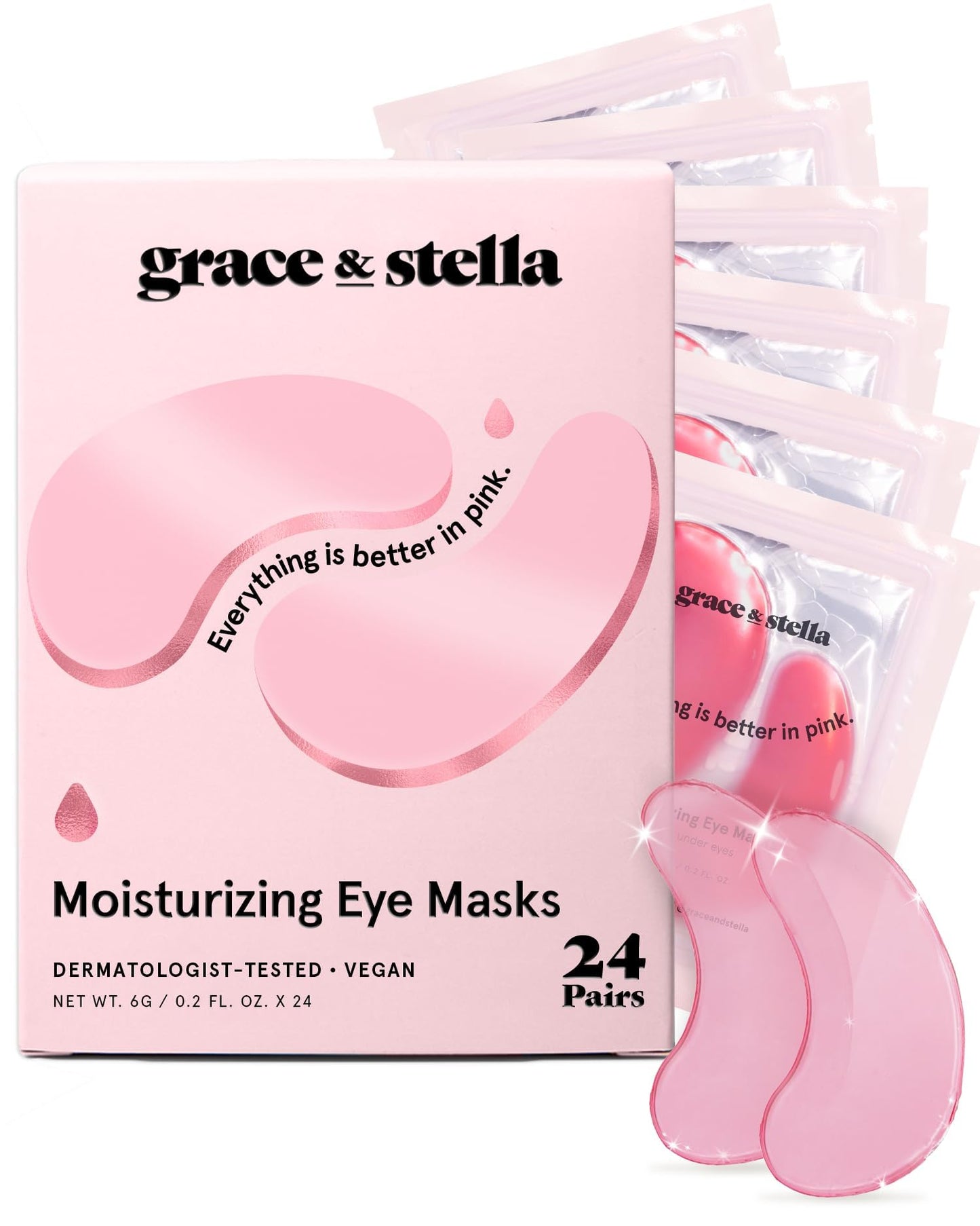 grace & stella Award Winning Under Eye Mask - Birthday Gifts for Women - Gel Eye Patches for Dark Circles, Puffy Eyes, Undereye Bags - Mothers Day Gifts for Mom - Vegan Self Care (24 Pairs, Gold)