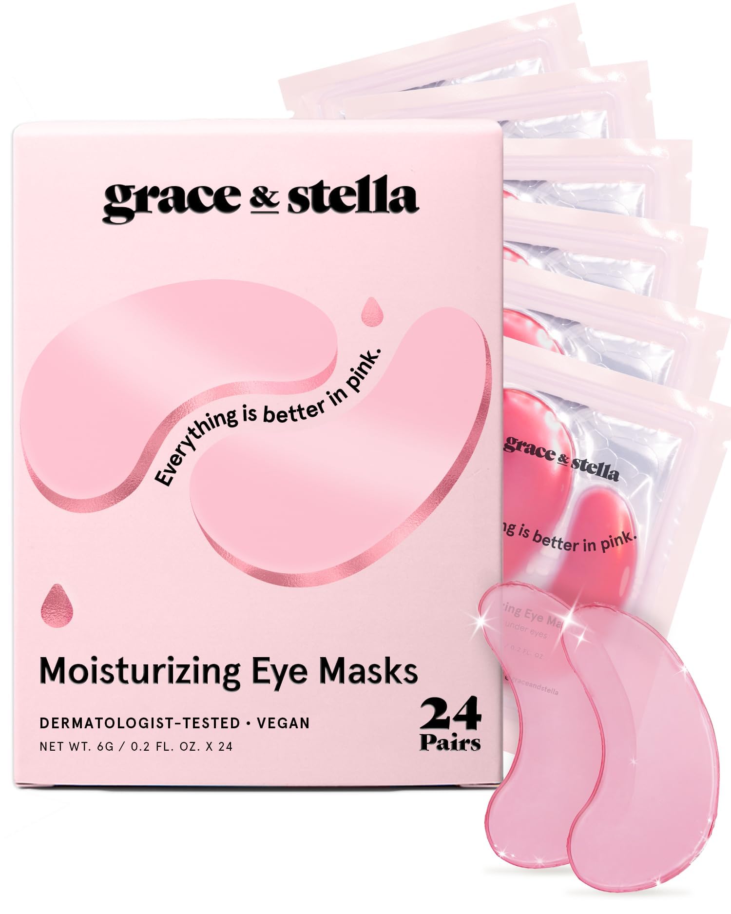 grace & stella Award Winning Under Eye Mask - Birthday Gifts for Women - Gel Eye Patches for Dark Circles, Puffy Eyes, Undereye Bags - Mothers Day Gifts for Mom - Vegan Self Care (24 Pairs, Gold)