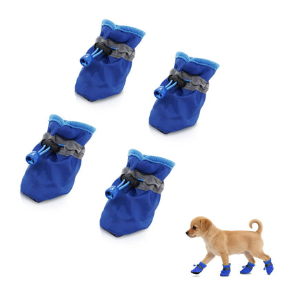 Andiker 4 Pcs Dog Shoes, Soft Breathable Dog Boots with Adjustable Drawstring Non-Slip Sole Easy to Clean Dog Paw Protectors for Outdoors Indoors in Spring Summer (Yellow, M)