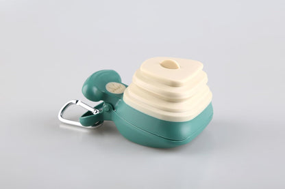 Dog Pooper Scooper with Waste Bag Dispenser – Small Size, Portable, Lightweight, One-Hand Operation, Leak-Proof, Durable Pet Waste Scooper (Green)