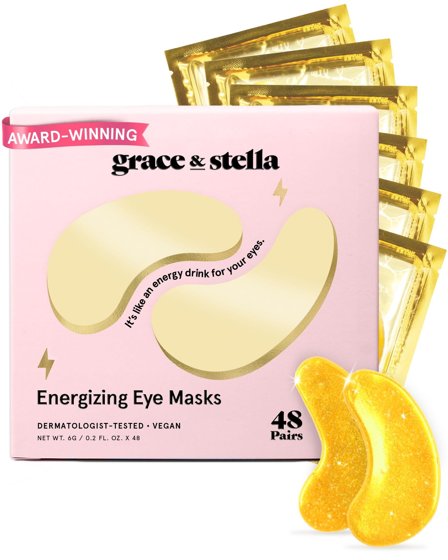 grace & stella Award Winning Under Eye Mask - Birthday Gifts for Women - Gel Eye Patches for Dark Circles, Puffy Eyes, Undereye Bags - Mothers Day Gifts for Mom - Vegan Self Care (24 Pairs, Gold)