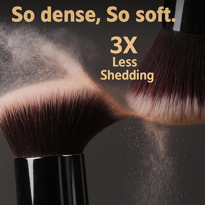 BEAKEY Makeup Brushes Set, Professional Foundation Eyeshadow Concealer Blush Powder Bronzer Applicator, 2 Blender Sponge with Beauty Paper Case
