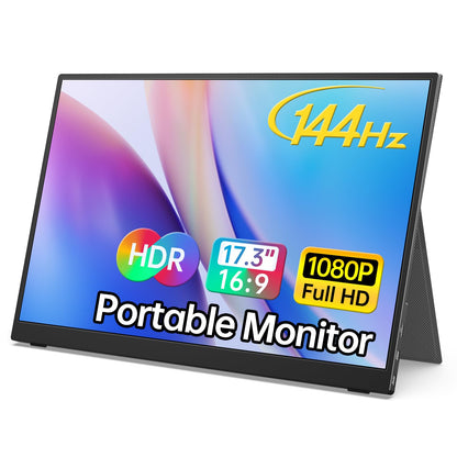 MNN Portable Monitor 15.6inch FHD 1080P USB C HDMI Gaming Ultra-Slim IPS Display w/Smart Cover & Speakers,HDR Plug&Play, External Monitor for Laptop PC Phone Mac (15.6'' 1080P)