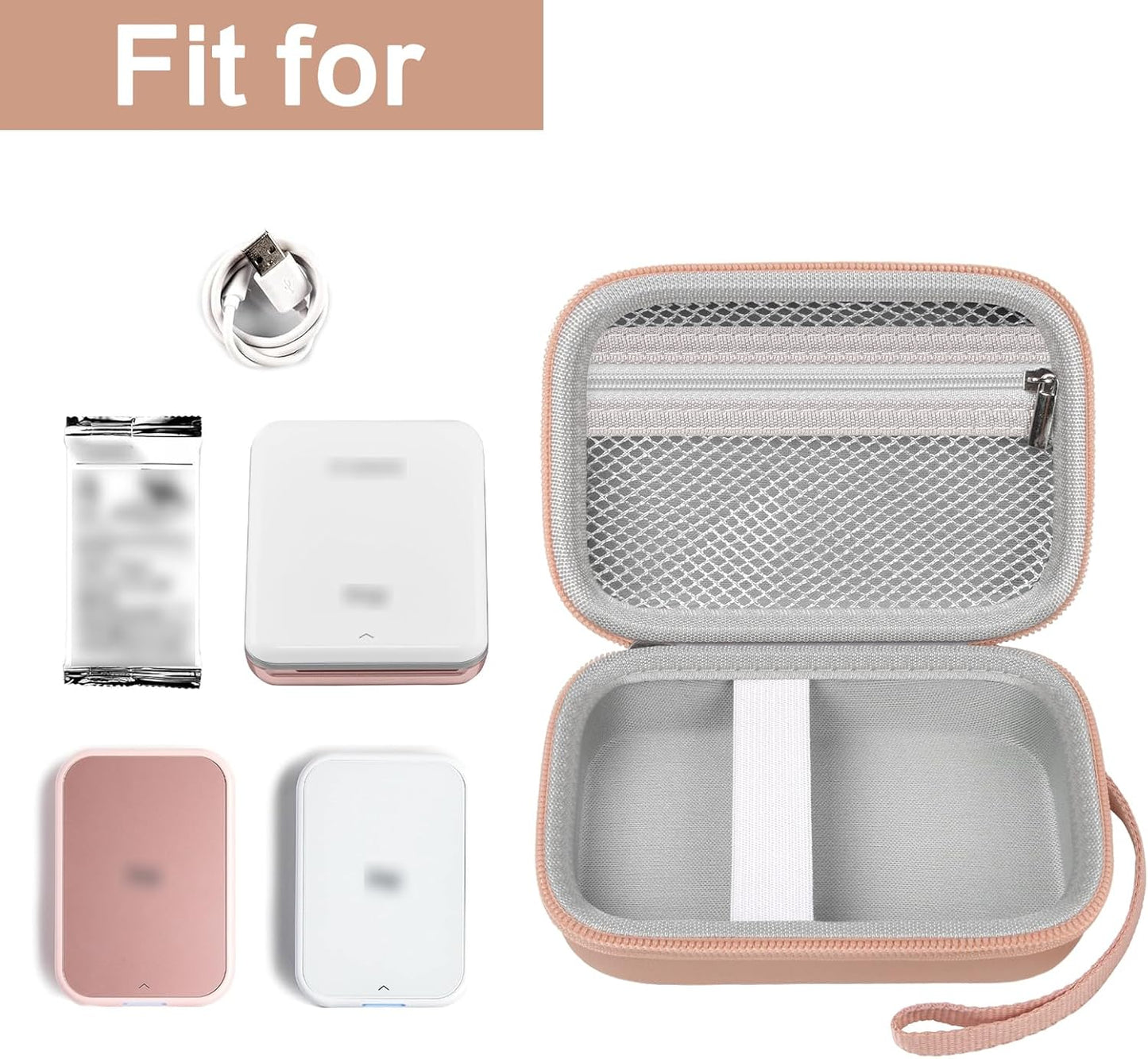 Case Compatible with Canon Ivy 2 Mini Photo Printer/for Kodak Step/for Ivy CLIQ+2 CLIQ 2, Mobile Wireless Bluetooth Instant Camera Printer Cover fits Photo Paper & Cable(Case Only)-Rose Gold