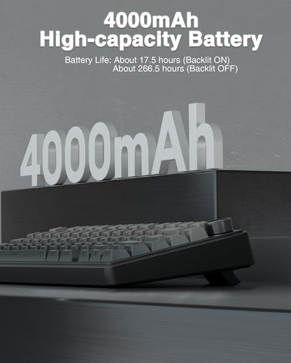 AULA F75 Pro Wireless Mechanical Keyboard,75% Hot Swappable Custom Keyboard with Knob,RGB Backlit,Pre-lubed Reaper Switches,Side Printed PBT Keycaps,2.4GHz/USB-C/BT5.0 Mechanical Gaming Keyboards