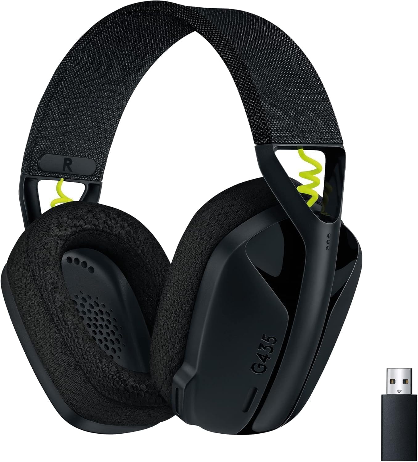 Logitech G435 Wireless Gaming Headset – Lightspeed + Bluetooth, Ultra-Light, Beamforming Mics, 40mm Drivers, Low-Latency, USB Receiver, Memory Foam Earcups, PC/PS5/PS4/Switch, Black, Bulk Packaging