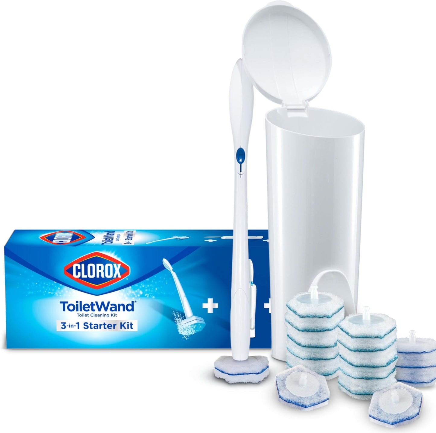 Clorox ToiletWand Toilet Cleaning Kit, ToiletWand, Caddy and 6 Refills, Pack of 6 (Pack May Vary)