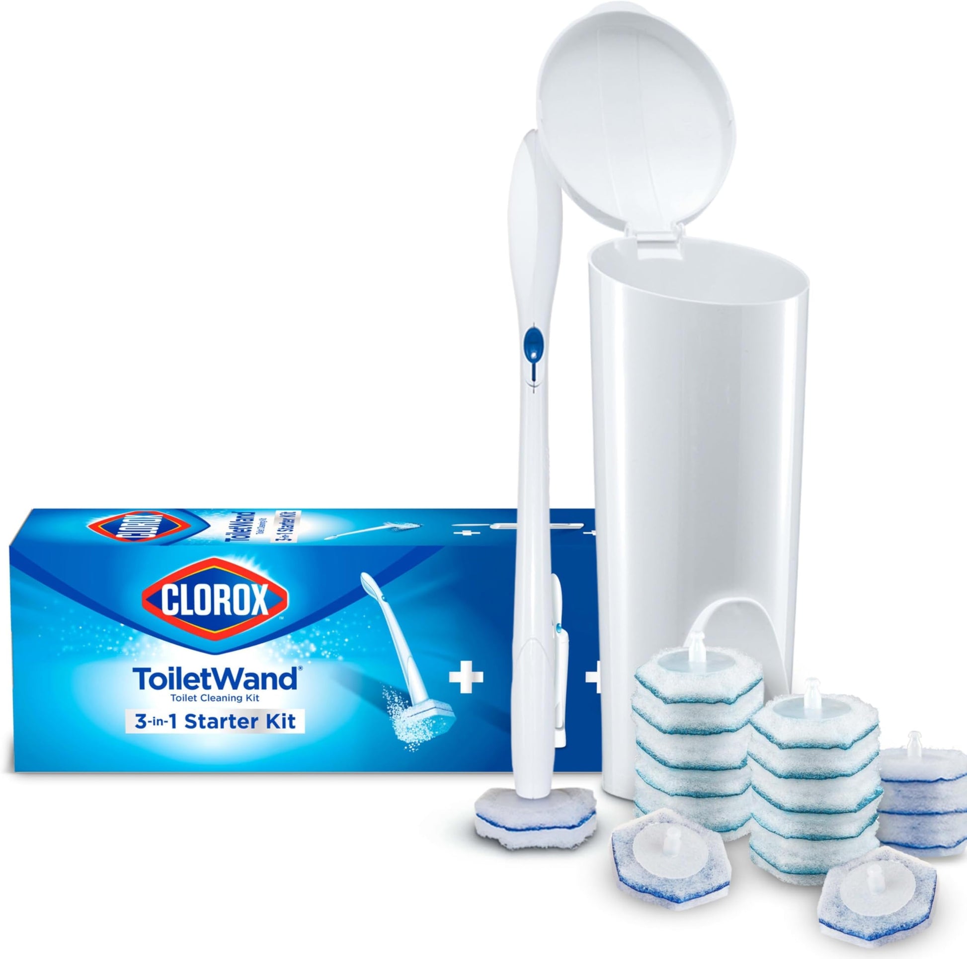 Clorox ToiletWand Toilet Cleaning Kit, ToiletWand, Caddy and 6 Refills, Pack of 6 (Pack May Vary)