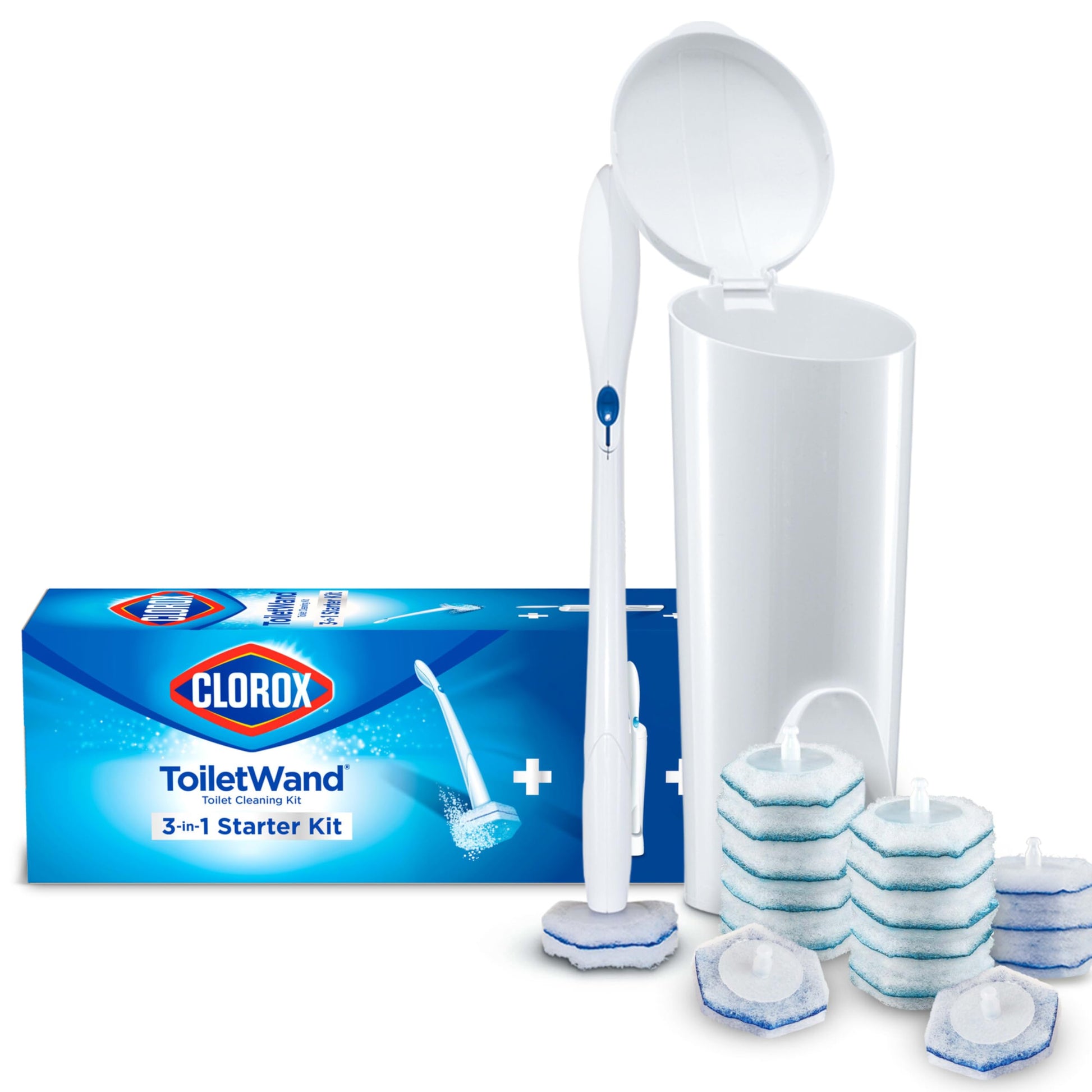 Clorox ToiletWand Toilet Cleaning Kit, ToiletWand, Caddy and 6 Refills, Pack of 6 (Pack May Vary)