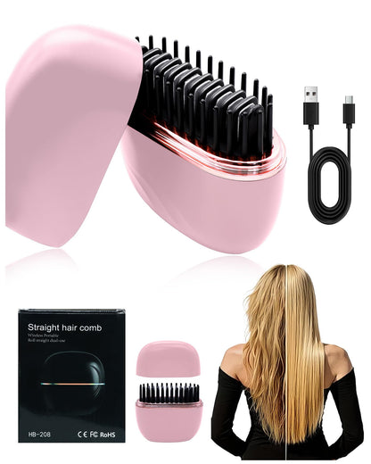 Mini Hair Straightener, Rechargeable Cordless Portable Hair Straighteners, 3-Speed Temperature Travel Hair Straightener for Women Home &Travel (Black)