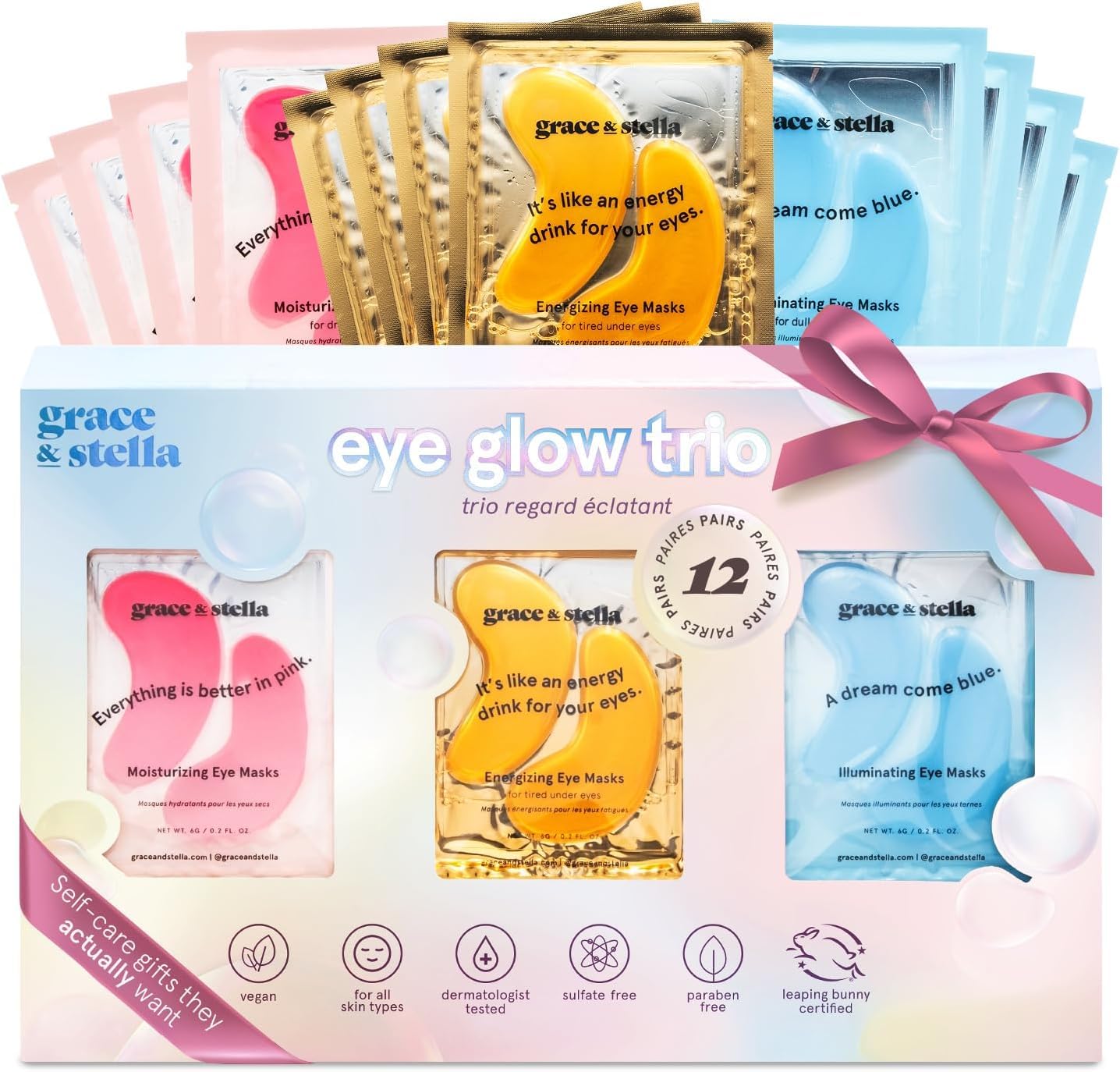 grace & stella Award Winning Under Eye Mask - Birthday Gifts for Women - Gel Eye Patches for Dark Circles, Puffy Eyes, Undereye Bags - Mothers Day Gifts for Mom - Vegan Self Care (24 Pairs, Gold)