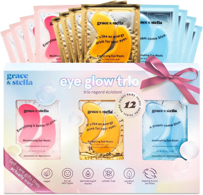 grace & stella Award Winning Under Eye Mask - Birthday Gifts for Women - Gel Eye Patches for Dark Circles, Puffy Eyes, Undereye Bags - Mothers Day Gifts for Mom - Vegan Self Care (24 Pairs, Gold)