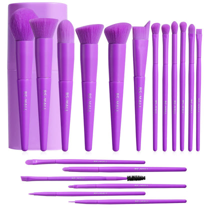 BS-MALL Makeup Brush Set 18 Pcs Professional Foundation Powder Concealers Eyeshadow Blush Synthetic Makeup Brushes with Labeled instruction Black Case Upgraded Version