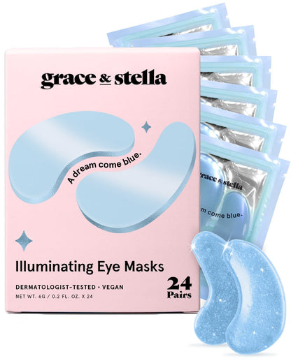 grace & stella Award Winning Under Eye Mask - Birthday Gifts for Women - Gel Eye Patches for Dark Circles, Puffy Eyes, Undereye Bags - Mothers Day Gifts for Mom - Vegan Self Care (24 Pairs, Gold)