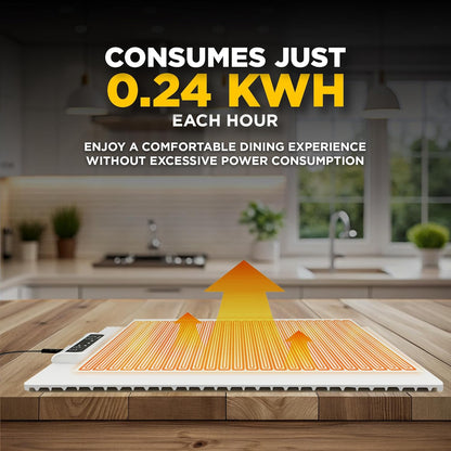 Electric Warming Mat for Food (24.8" x 15.7") | Food Warming Mat for Countertop with 3 Temperature Settings | Heating Mat for Food for Buffets Party, Dinner & Holiday Gatherings