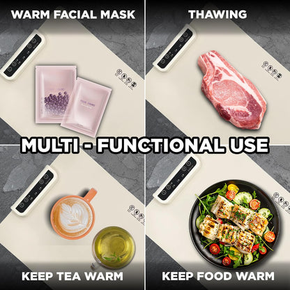 Electric Warming Mat for Food (24.8" x 15.7") | Food Warming Mat for Countertop with 3 Temperature Settings | Heating Mat for Food for Buffets Party, Dinner & Holiday Gatherings