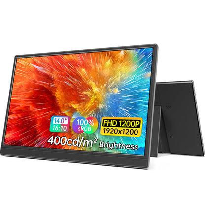 MNN Portable Monitor 15.6inch FHD 1080P USB C HDMI Gaming Ultra-Slim IPS Display w/Smart Cover & Speakers,HDR Plug&Play, External Monitor for Laptop PC Phone Mac (15.6'' 1080P)