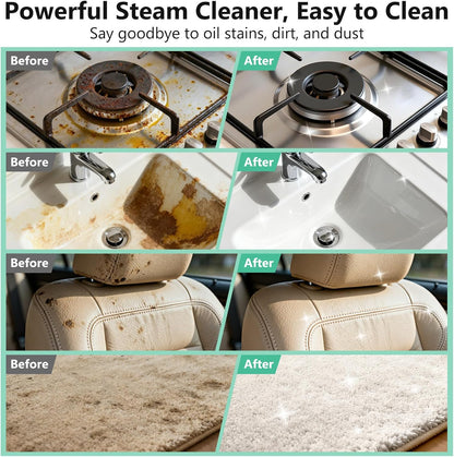 Steam Cleaner, Portable Steamer for Cleaning with 16pcs Accessories, 6-Level Adjustable and 15s Heat-Up, Handheld Steam Cleaner for Home, Tile, Dirt, Grout, Grease, Car Detailing